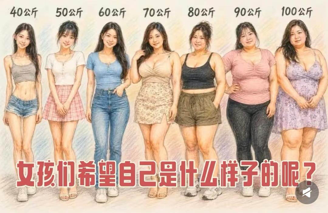 从40公斤到100公斤，不同体重都有各自的美感，不用被单一的审美绑架。不是越瘦就