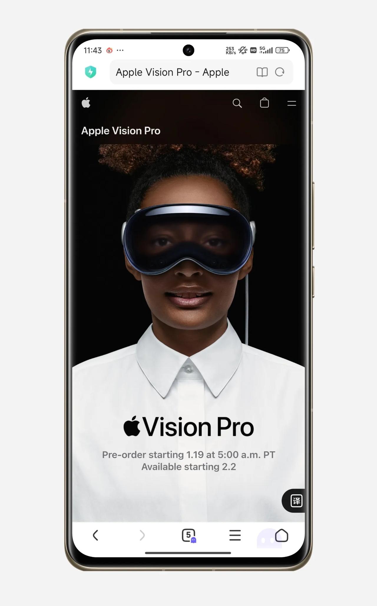 【划时代产品苹果vision Pro开卖】
美国苹果官网上架了vision Pr