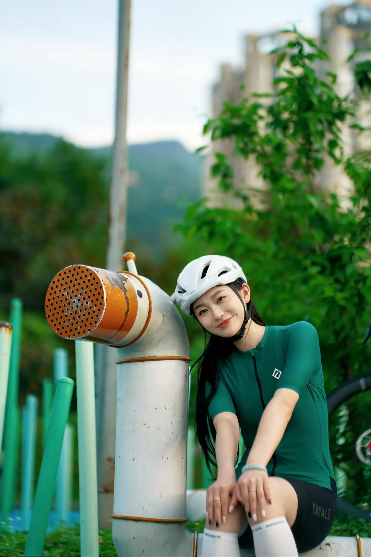 出来骑车。