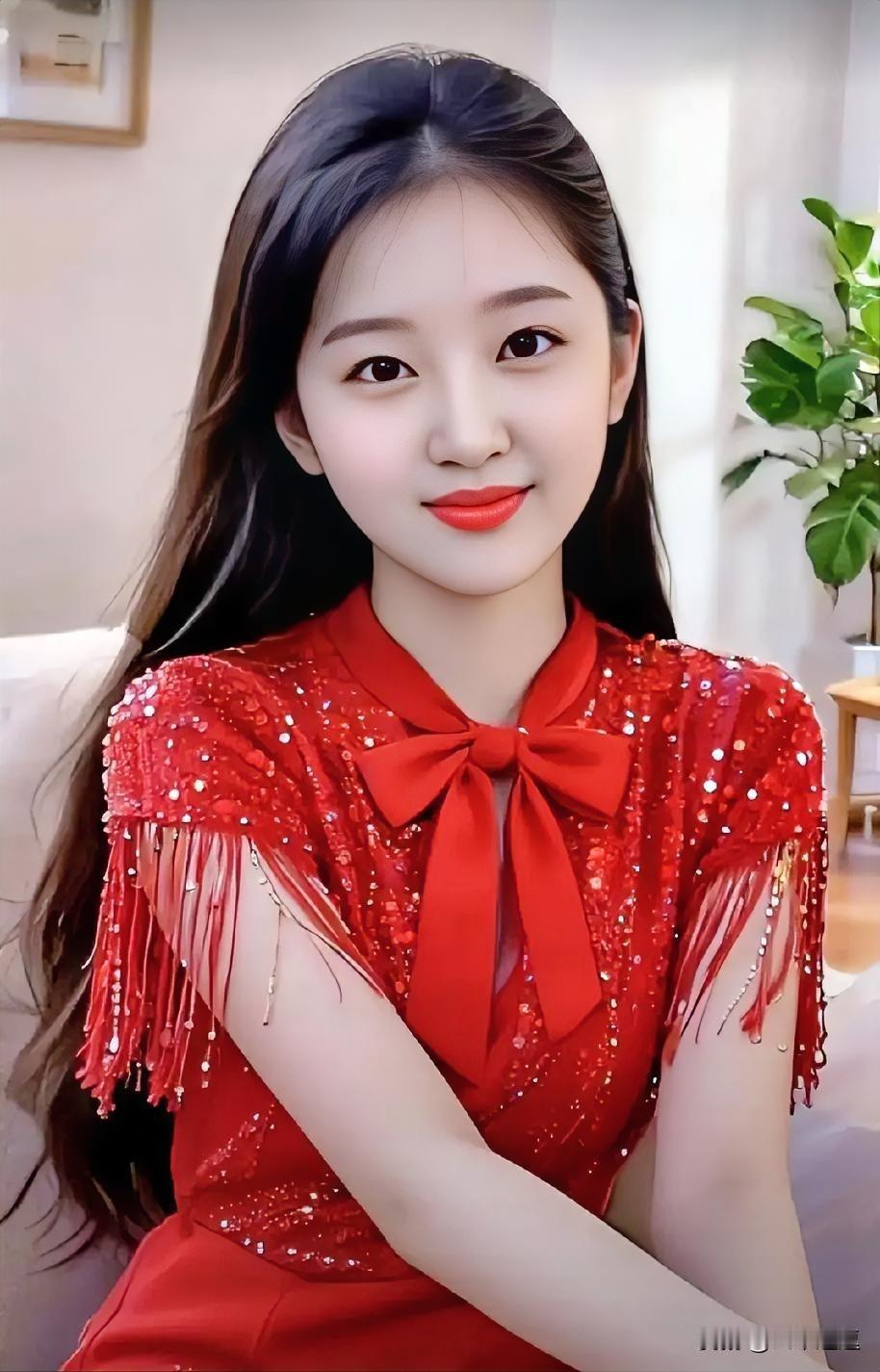 甜美少女心，红色蝴蝶结连衣裙，闪耀动人！💖✨