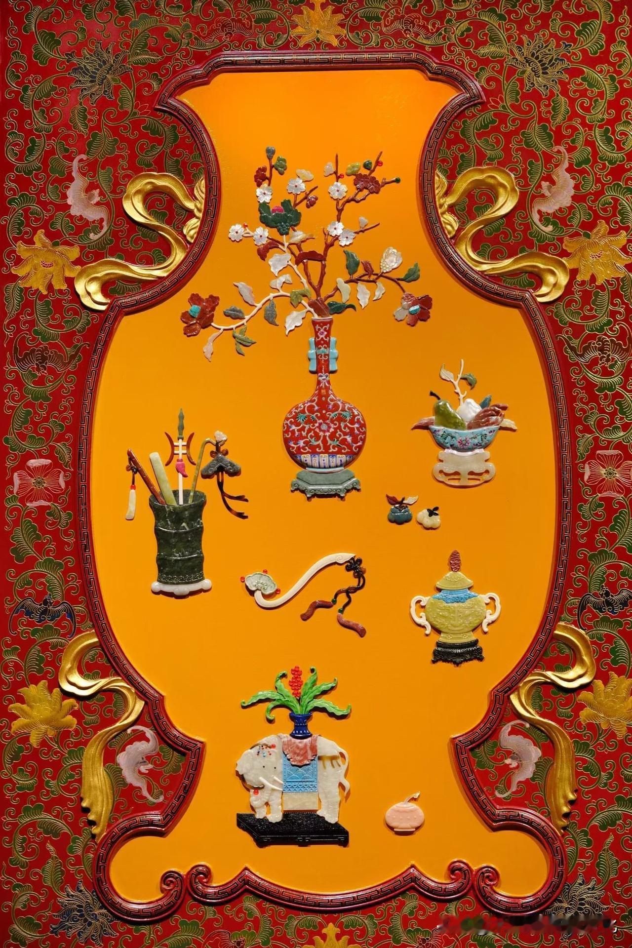 一方清供博古，藏着东方人对雅致生活的理解。

骨、玛瑙、玉石、青金、螺钿等多种材
