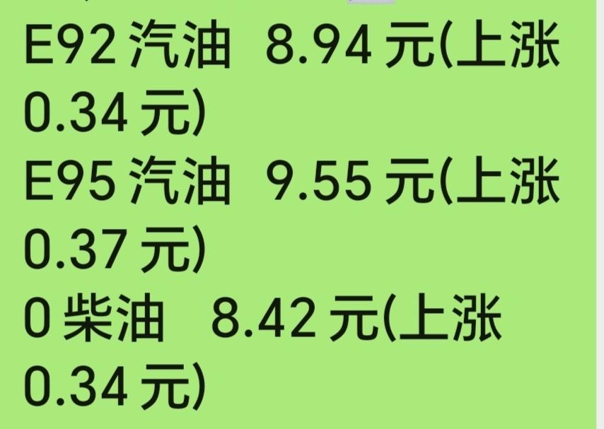 汽柴油 
没等来降价，确等来了涨价！