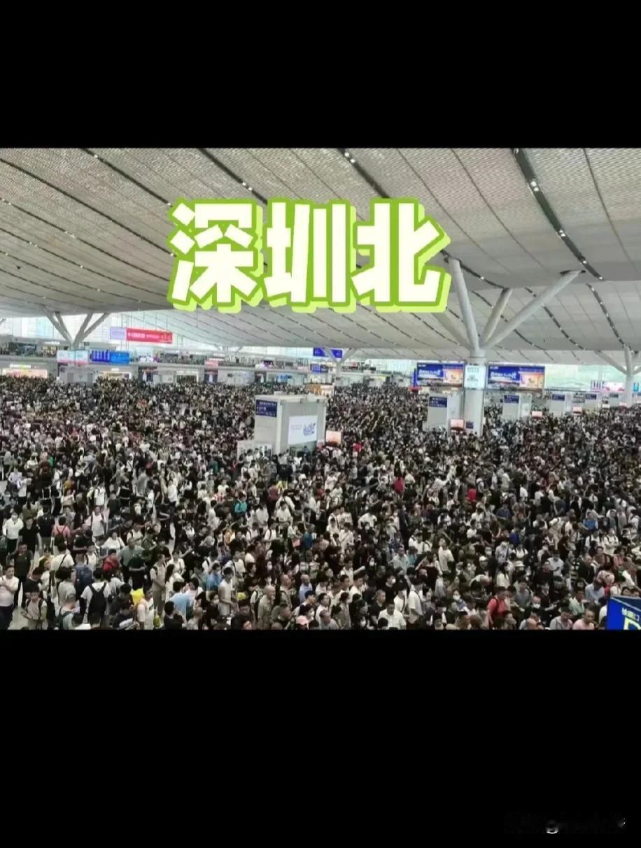 据说是5月1日凌晨的深圳北站，这乌泱泱的人群，挤满了整个候车大厅，太有压迫感了。