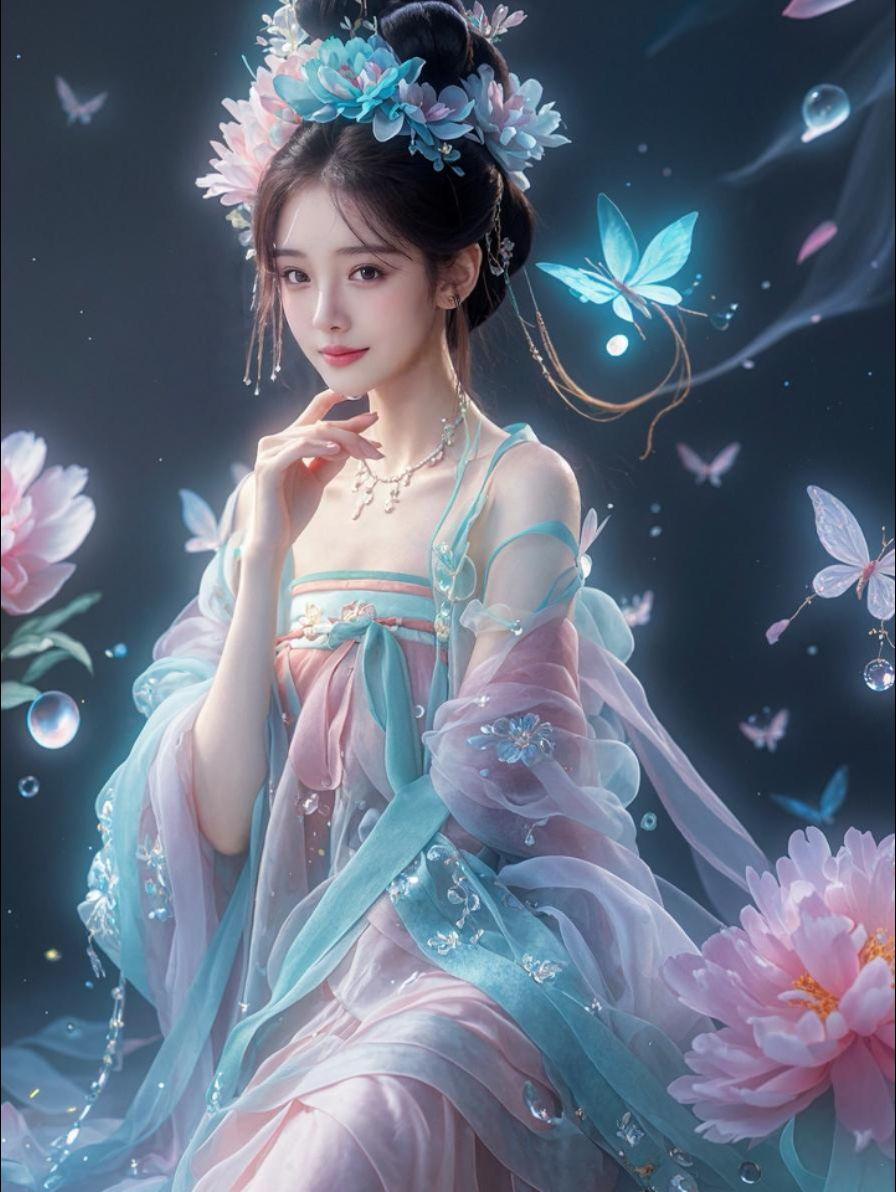 AI唐宫花灵韵 原来ai写真可以这么美 人生总得有一套ai写真吧 谁拍...