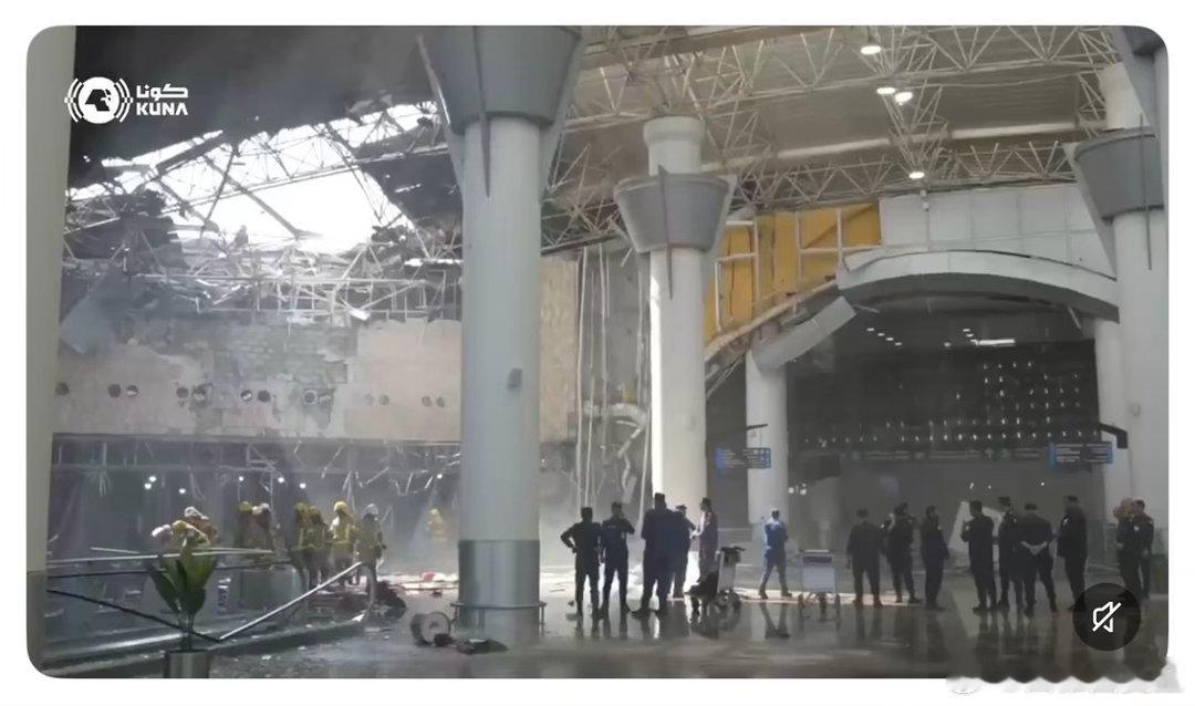 科威特领导人视察遭伊朗袭击的国际机场科威特国防部官宣：二十四小时内，拦截十三枚弹