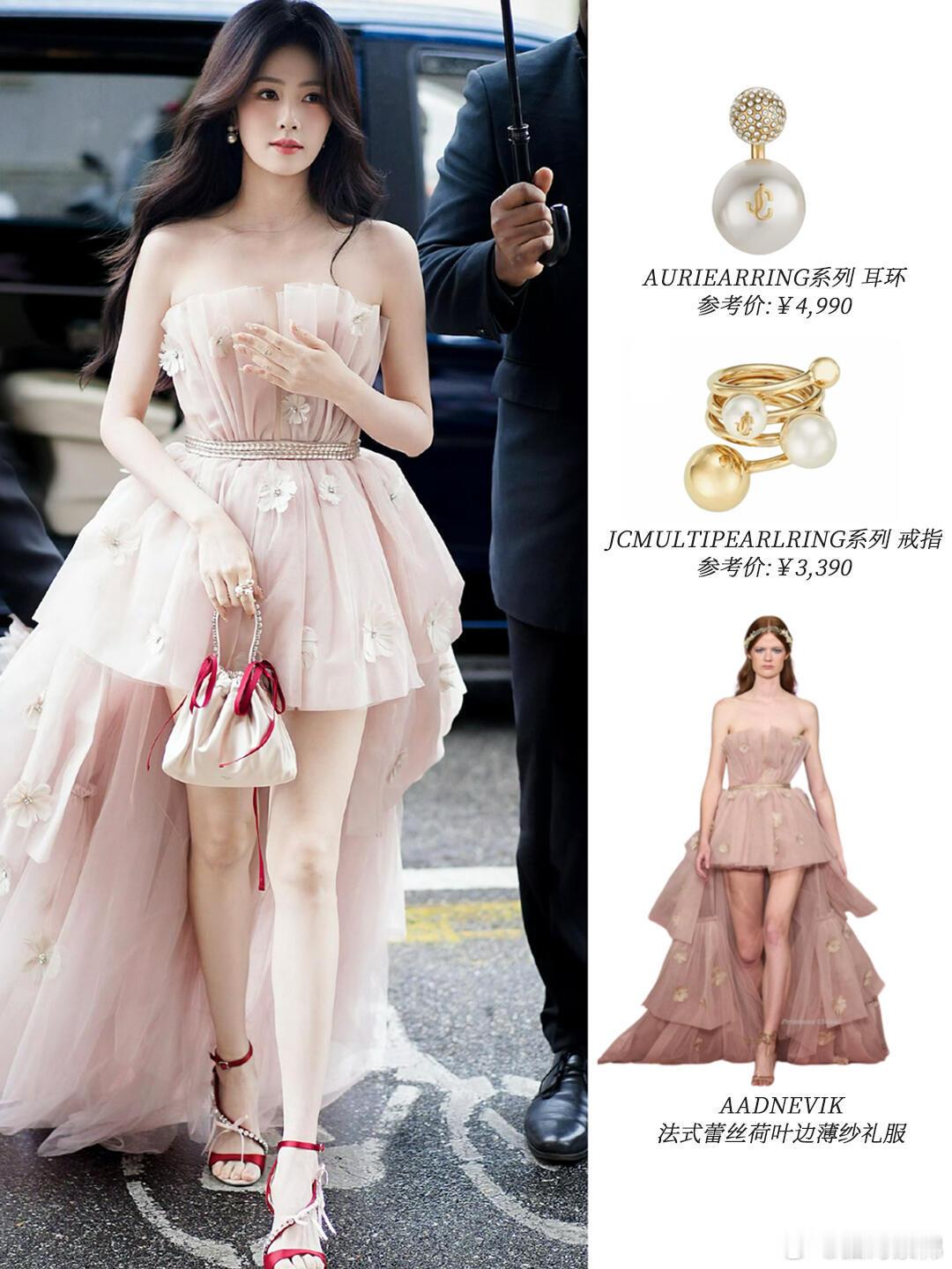 白鹿米兰惊艳！Jimmy Choo粉裙美成花仙子谁懂啊！米兰时装周的晚风都在为白