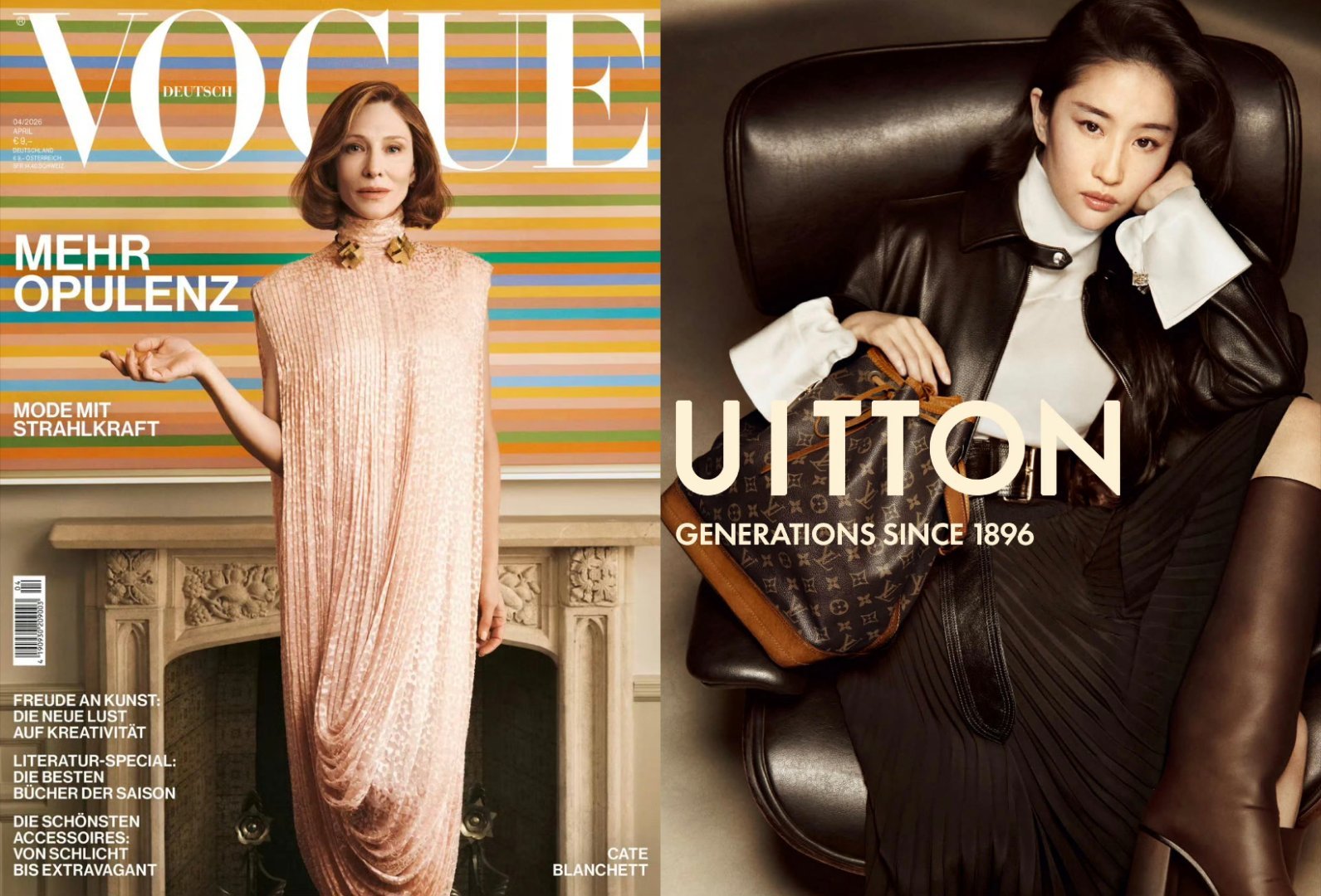 VOGUE Germany四月刊刘亦菲LV Monogram 130周年全球广告