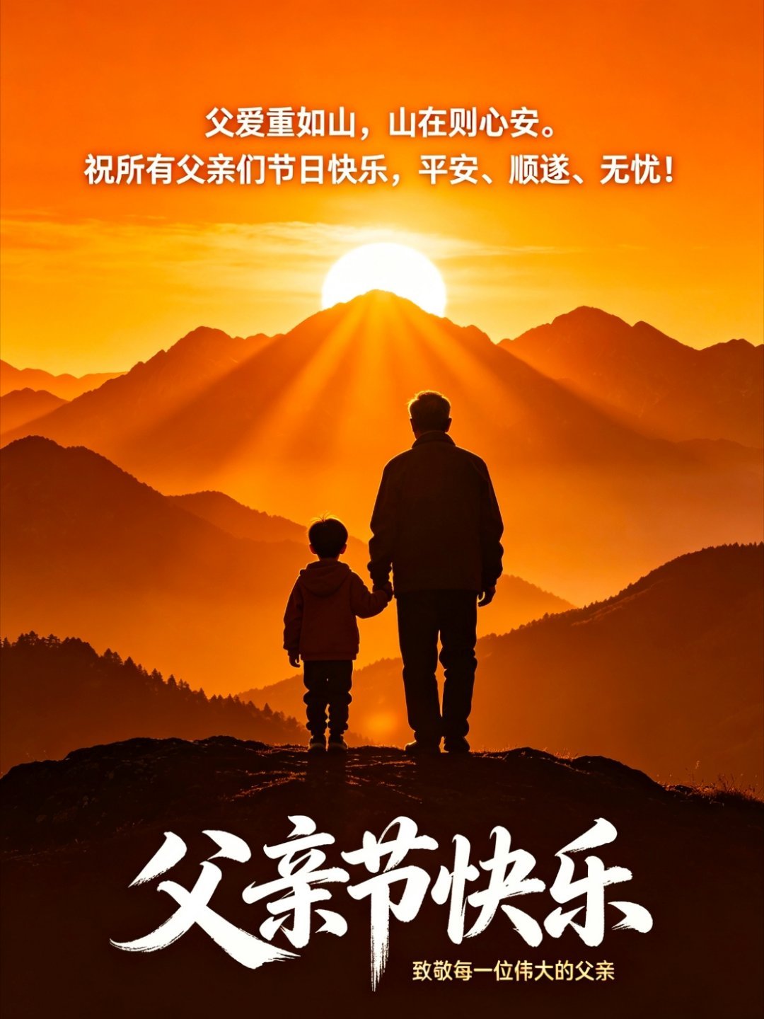 年少不懂父爱深，读懂已不再少年。往后的日子里，愿时光慢些走，岁月多停留。父亲节已