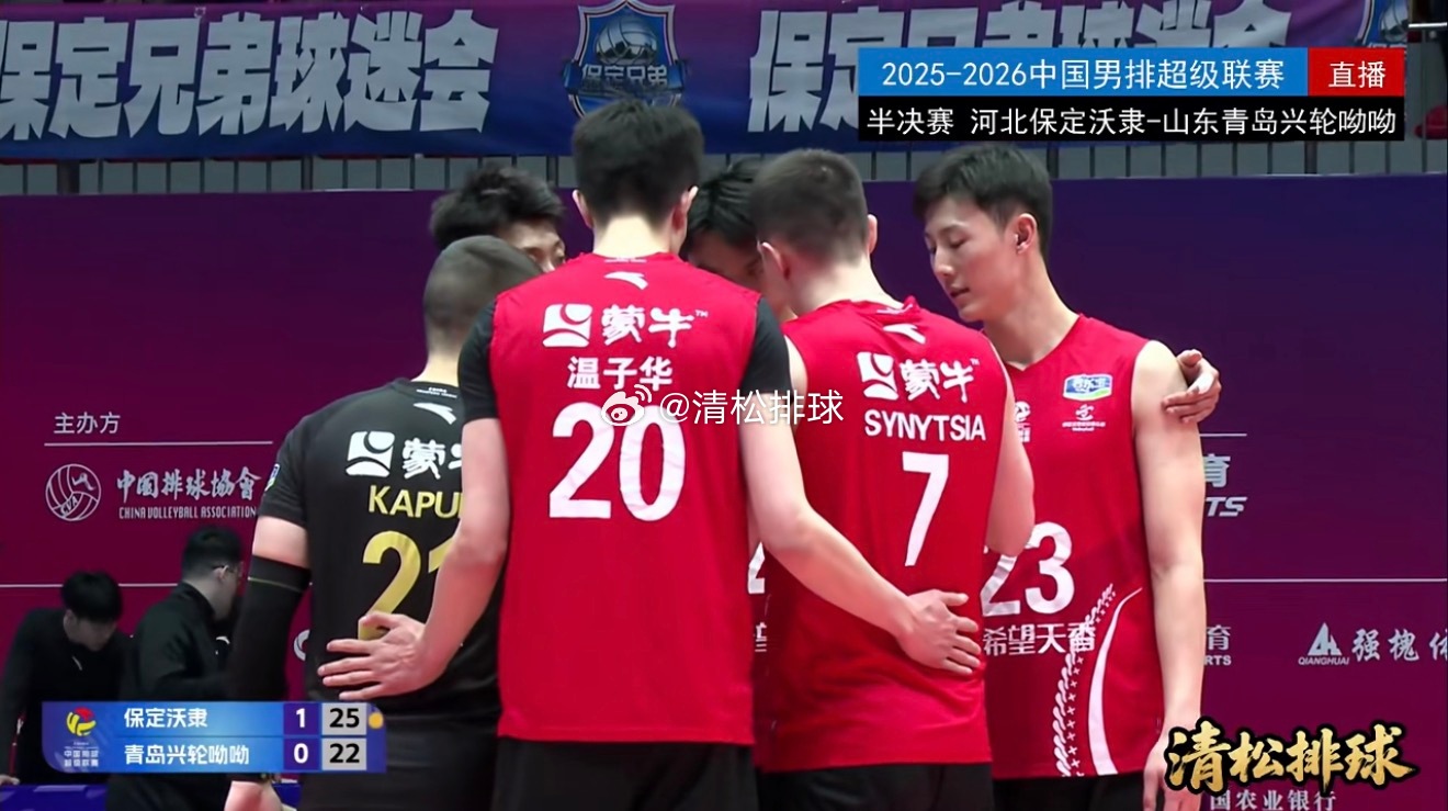 2025-2026中国男排超级联赛A级总决赛1-4名半决赛第二回合河北保定沃隶v