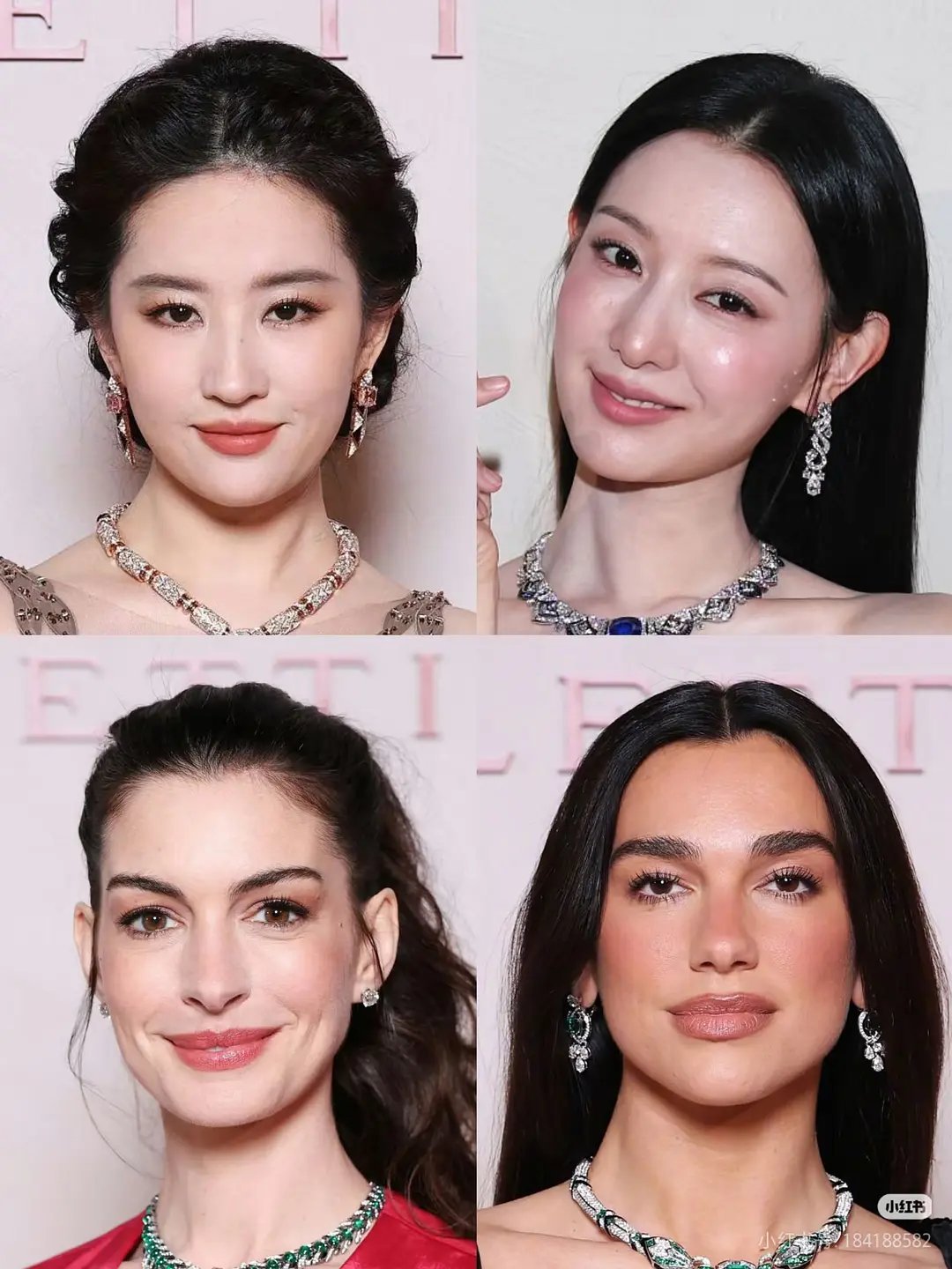 宝格丽怼脸生图来啦，刘亦菲感觉状态不太好呢，安妮.海瑟薇美翻了 