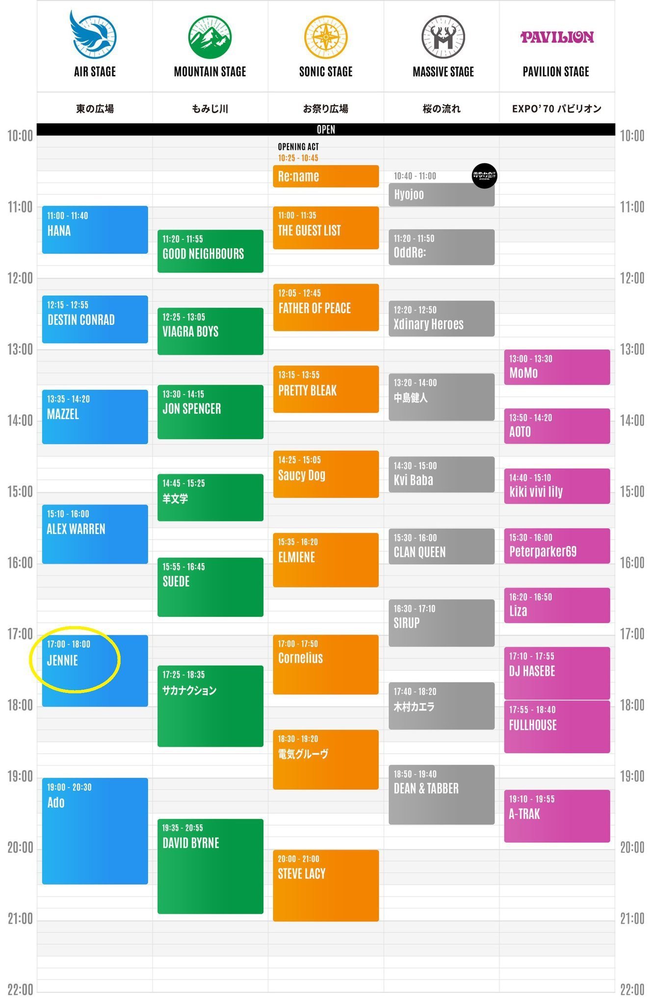 Jennie Summer Sonic音乐节演出时间&舞台：8月14日- Tok