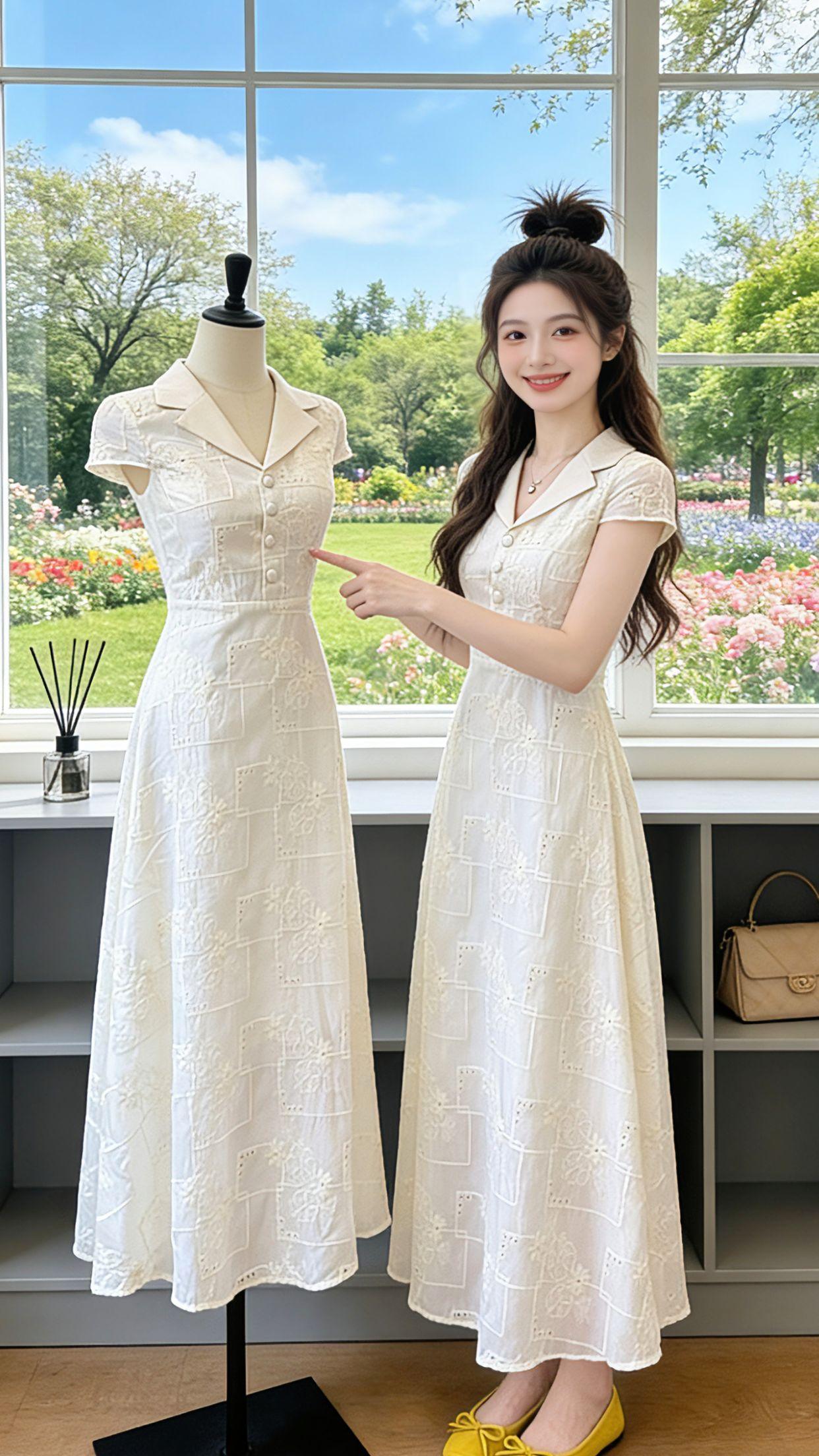 夏天的温柔氛围感，全被这条白裙拿捏了。逛花海、湖边散步、日常出门都能穿，上身自带