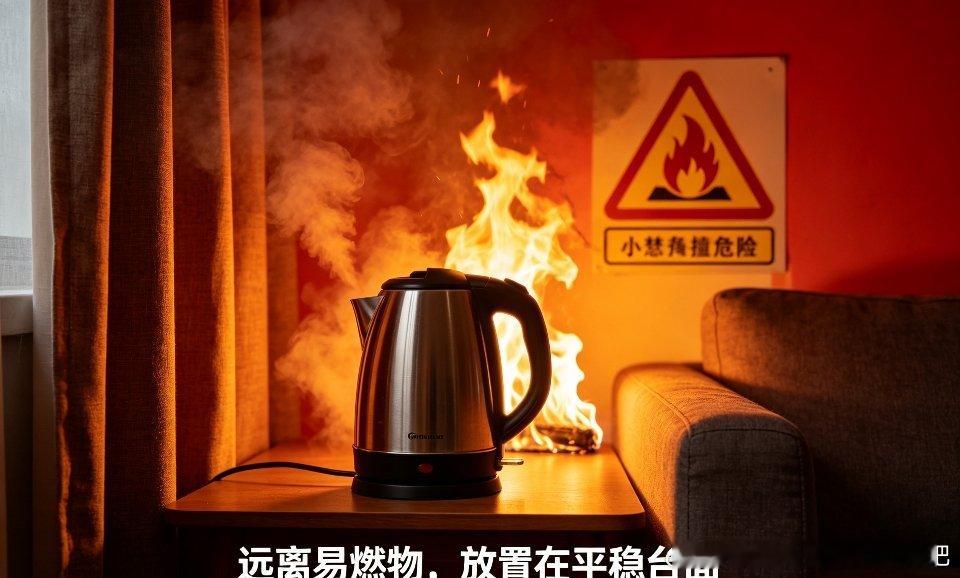 男子因电热水壶致火灾被拘13天电热水壶安全使用注意事项日常居家烧水，电热水壶是高