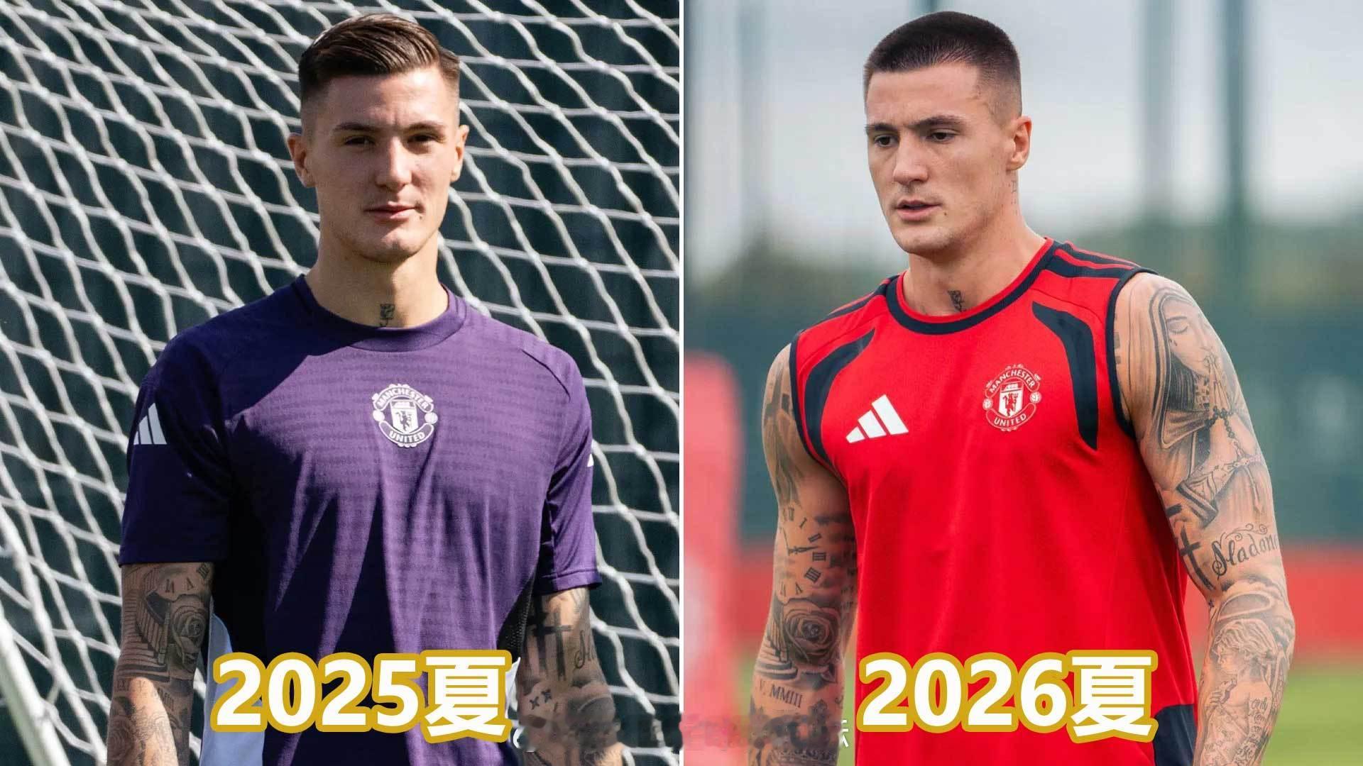 曼联中锋谢什科，正式展开季前集训，这明显就是涨了一个码，从上臂、肩膀、胸肌就能看