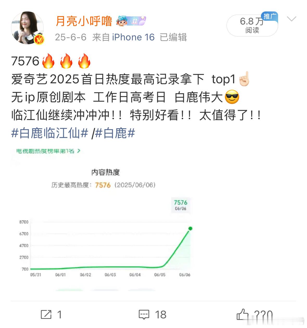怎么这么快就一年了  时间过得太快了  明天是我们临江仙开播一周年  怀念我们白