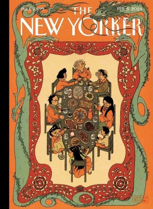 人家不抵制洋节的！
2024最新一期《纽约客》，封面主题是中国