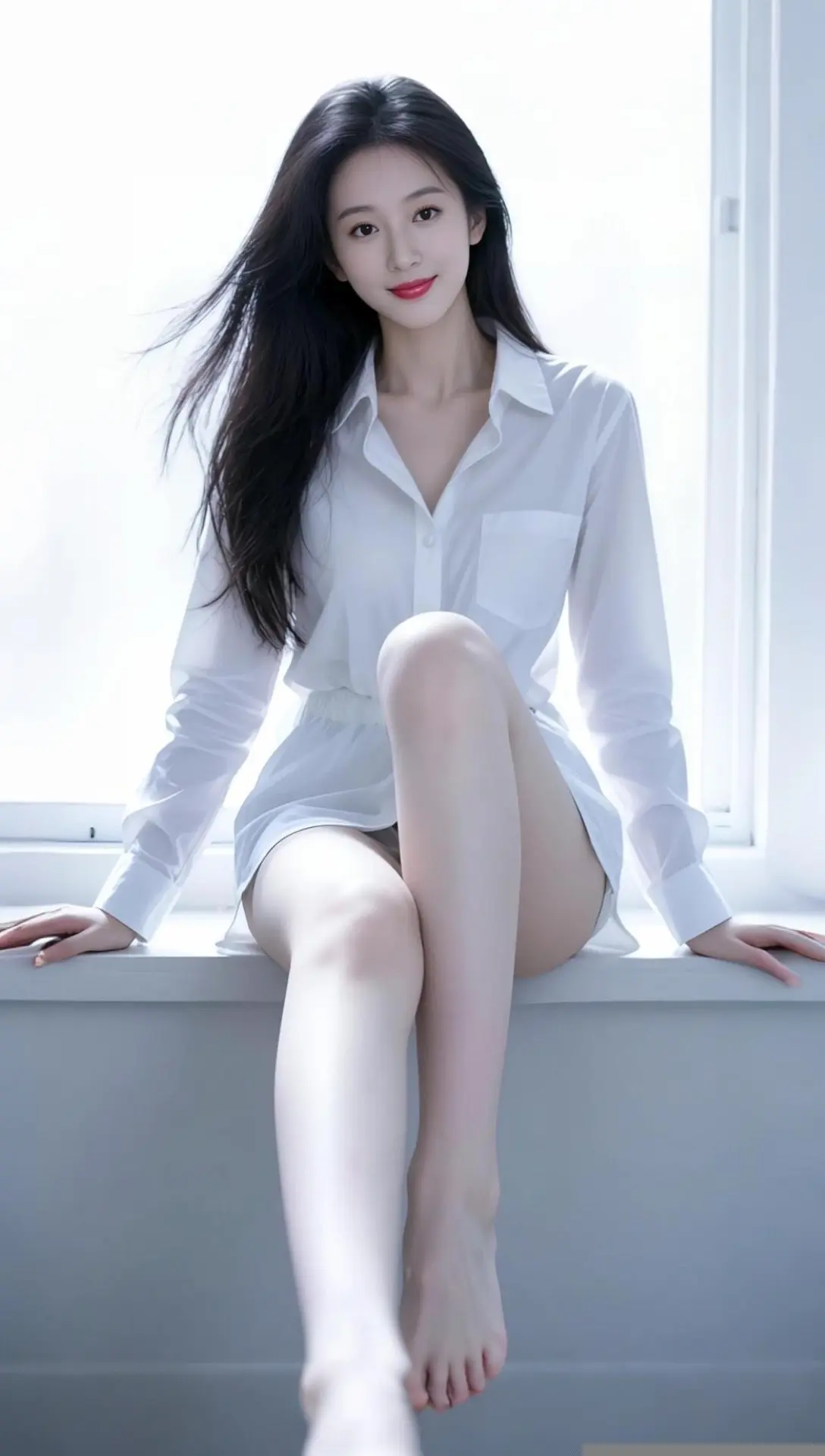 AI白衫窗边照 随变ai随便玩