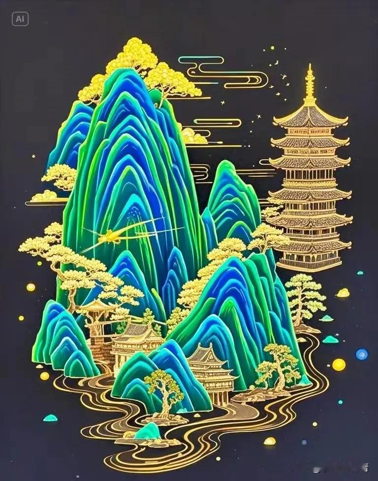 日月轮转间，
山水共清悠。
天地无穷意，
心随景远游。