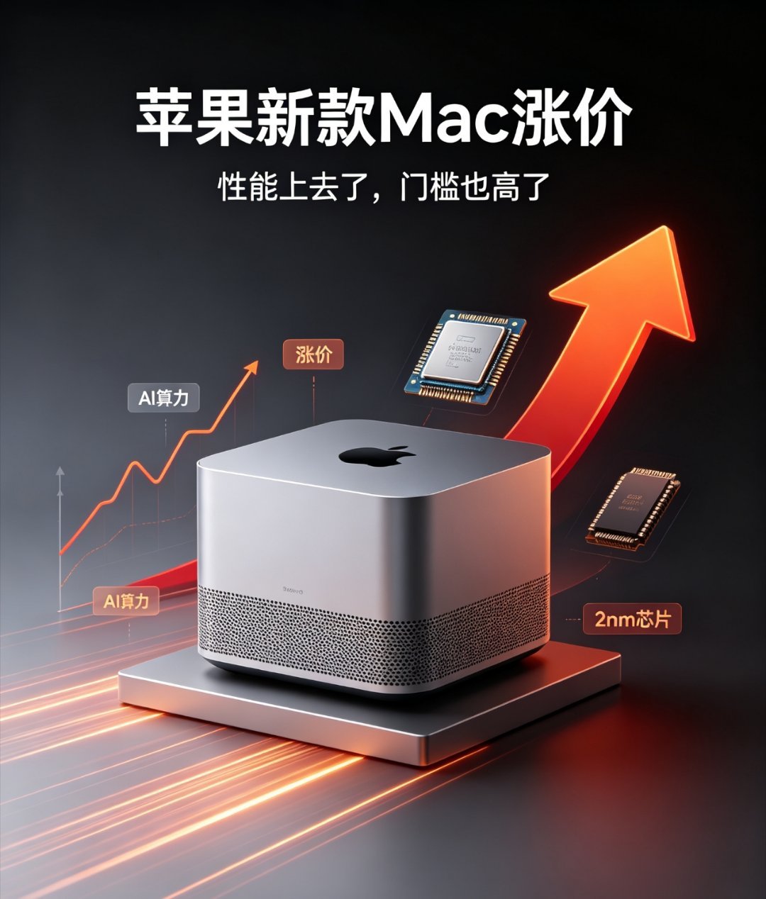 苹果新款Mac涨价表面看是2nm制程的M6芯片拉高了成本，更深层的原因是AI热潮