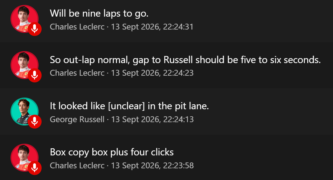 进站，新红+4，9 laps to go再见了所有的白胎2026f1西班牙大奖赛