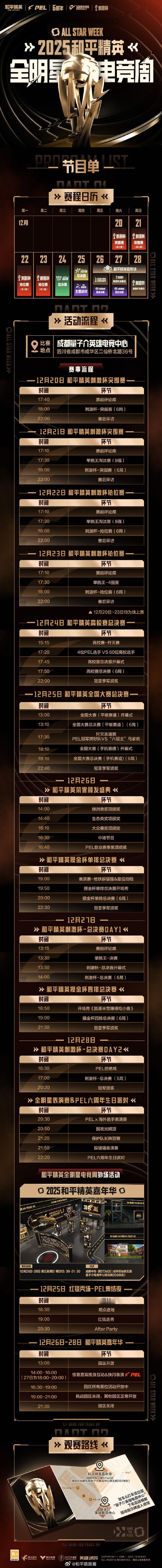 【2025和平精英全明星电竞周】节目单全明星电竞周节目单 2025和平精英全明星