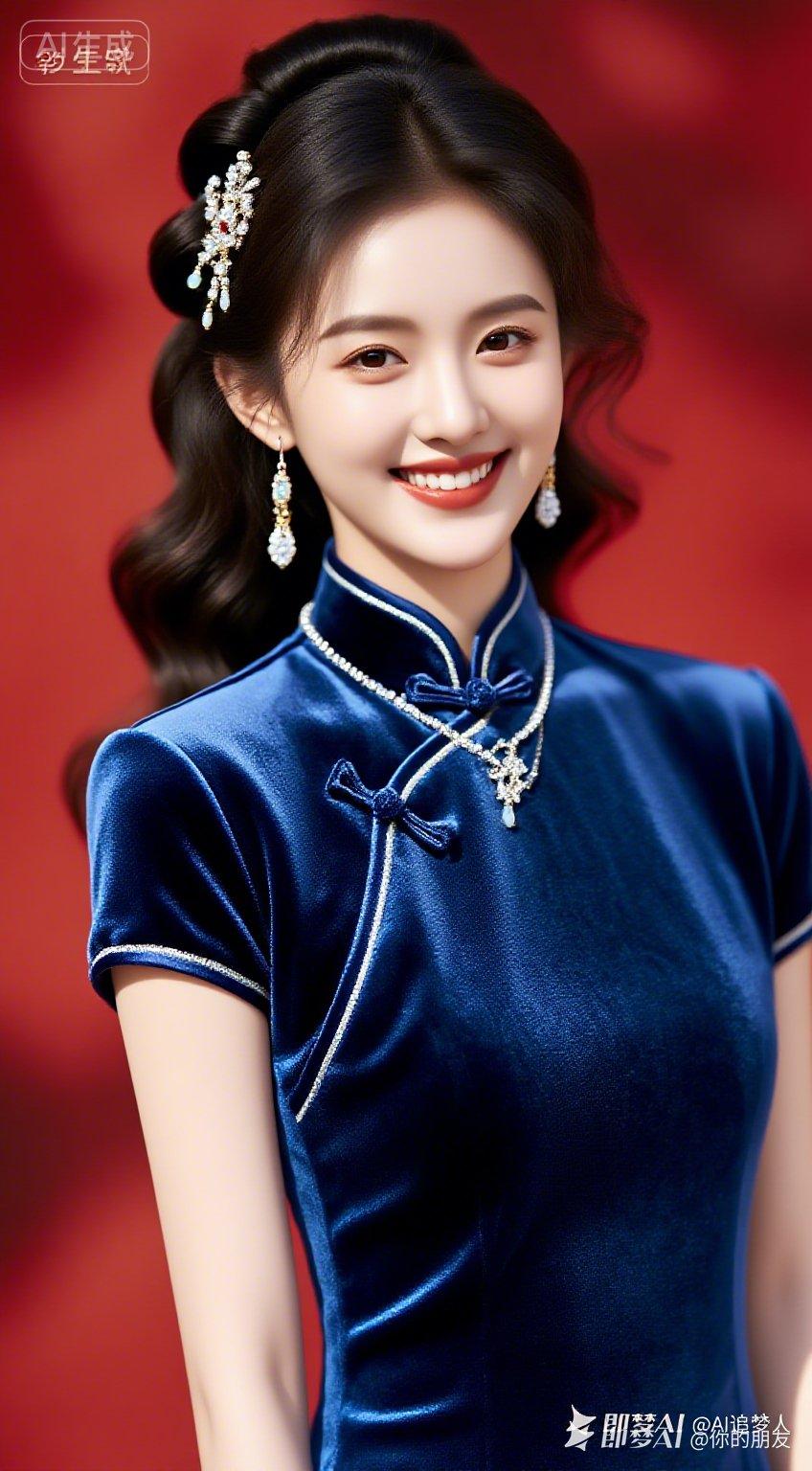 优雅旗袍，温婉笑容，复古风韵，尽显东方之美。