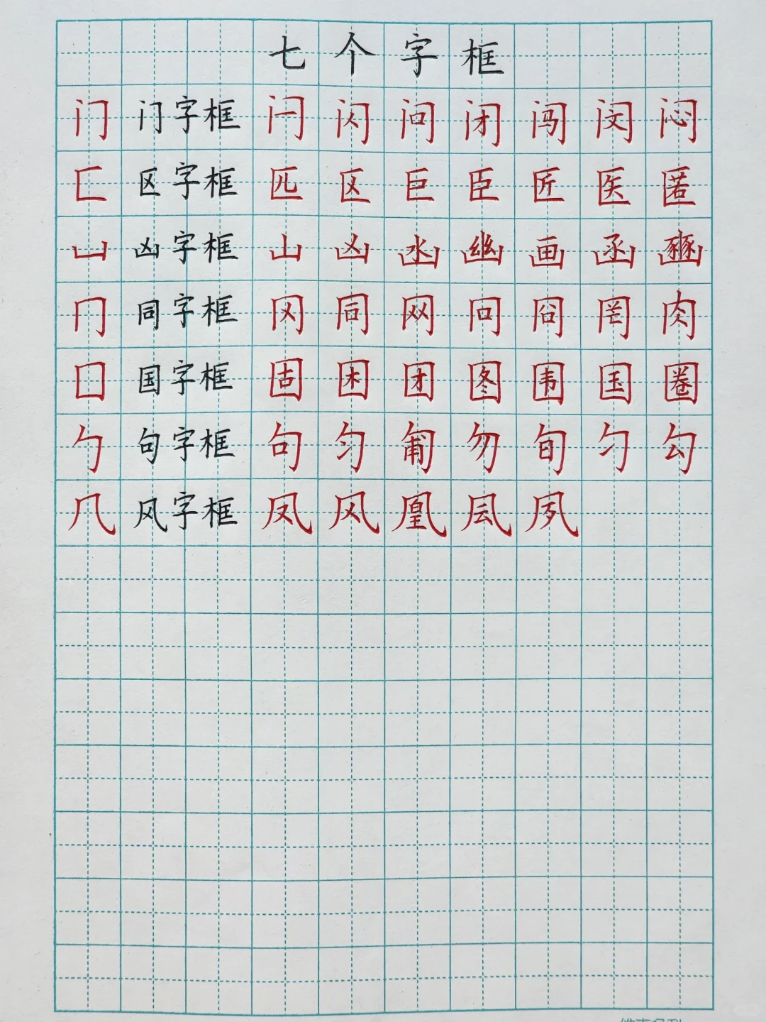 7个字框