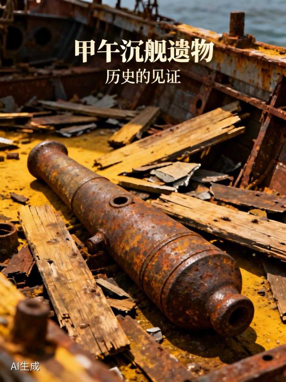 甲午沉舰遗物就像一块块拼图，拼出了历史的另一面。那些打捞上来的遗物，有锈迹斑斑的