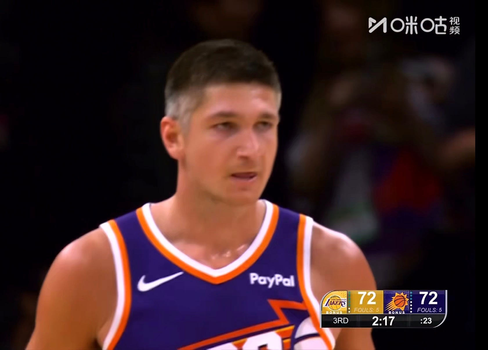 阿伦三分三连击依旧没人防，太阳追平比分。湖人vs太阳