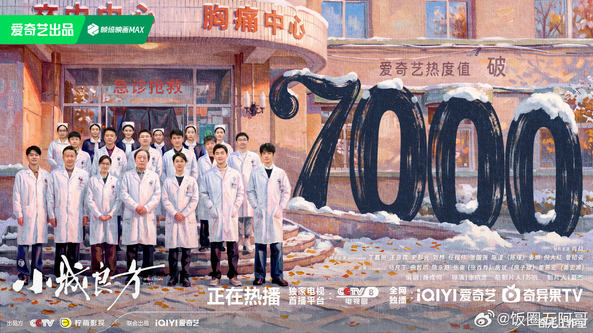 肖战小城良方开播首日爱奇艺站内热度破7000 ​​​