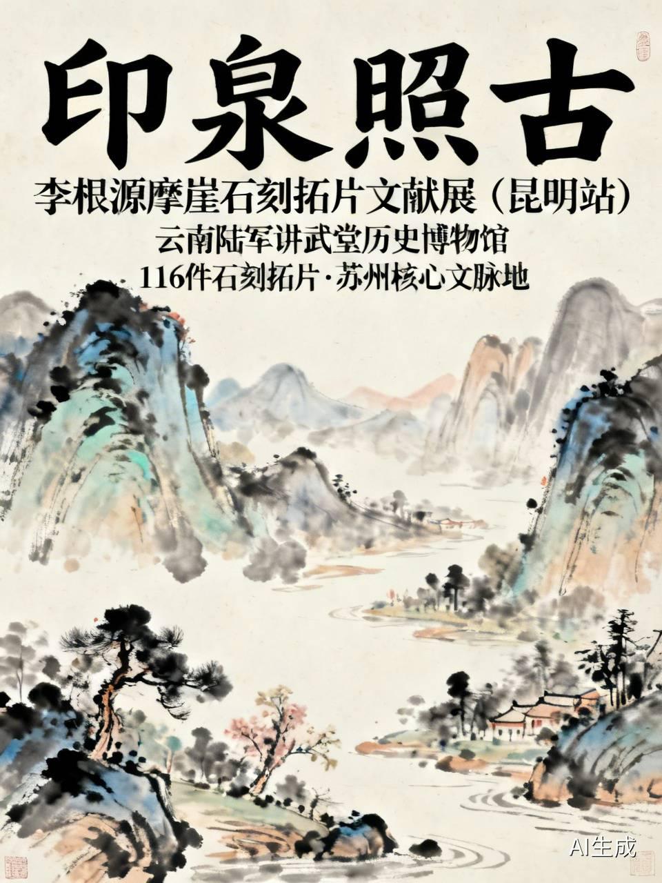 “印泉照古”——李根源摩崖石刻拓片文献展（昆明站），在云南陆军讲武堂历史博物馆开