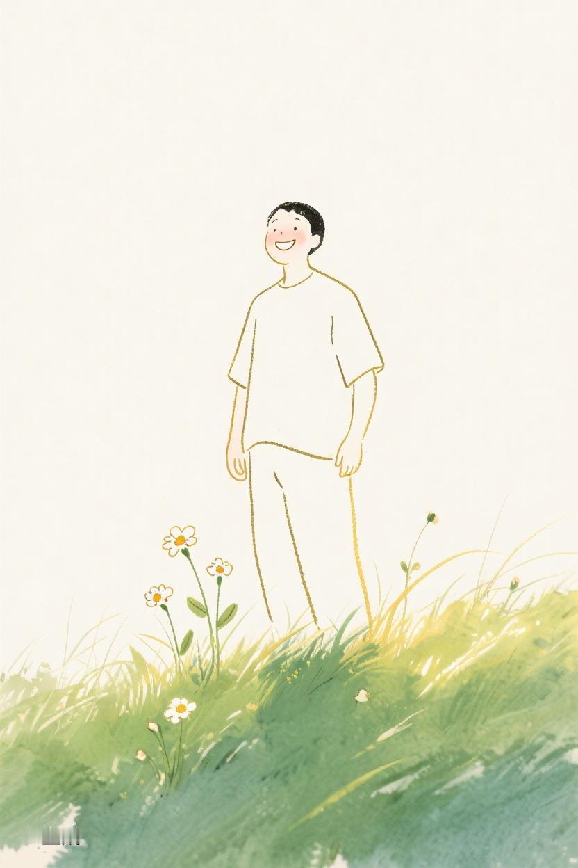 AI随心绘在绿意盎然的草地，一抹纯白如诗。平凡里藏着希望，简单处皆有美好✨