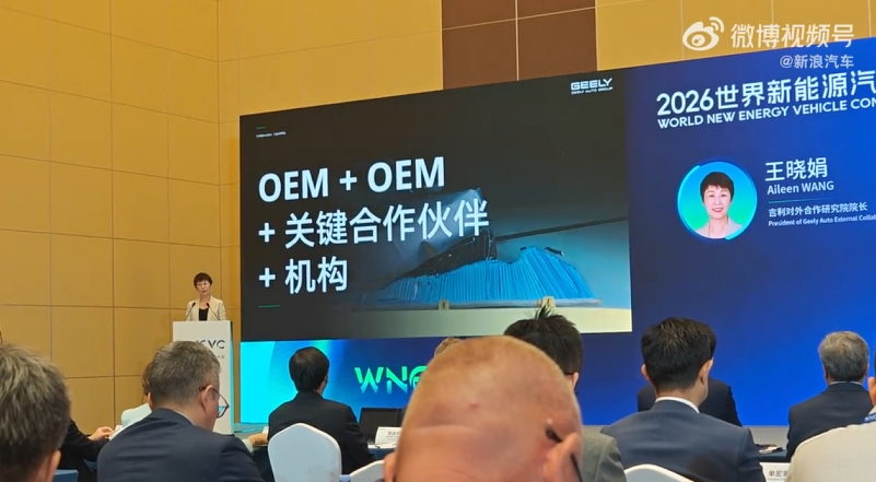 2026 世界新能源汽车大会上，吉利对外合作研究院院长王晓娟抛出一个很现实的判断
