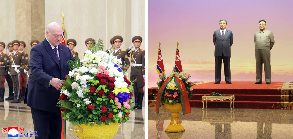 🔴【白俄罗斯共和国总统卢卡申科同志参谒锦绣山太阳宫】正在我国正式访问的白俄罗斯