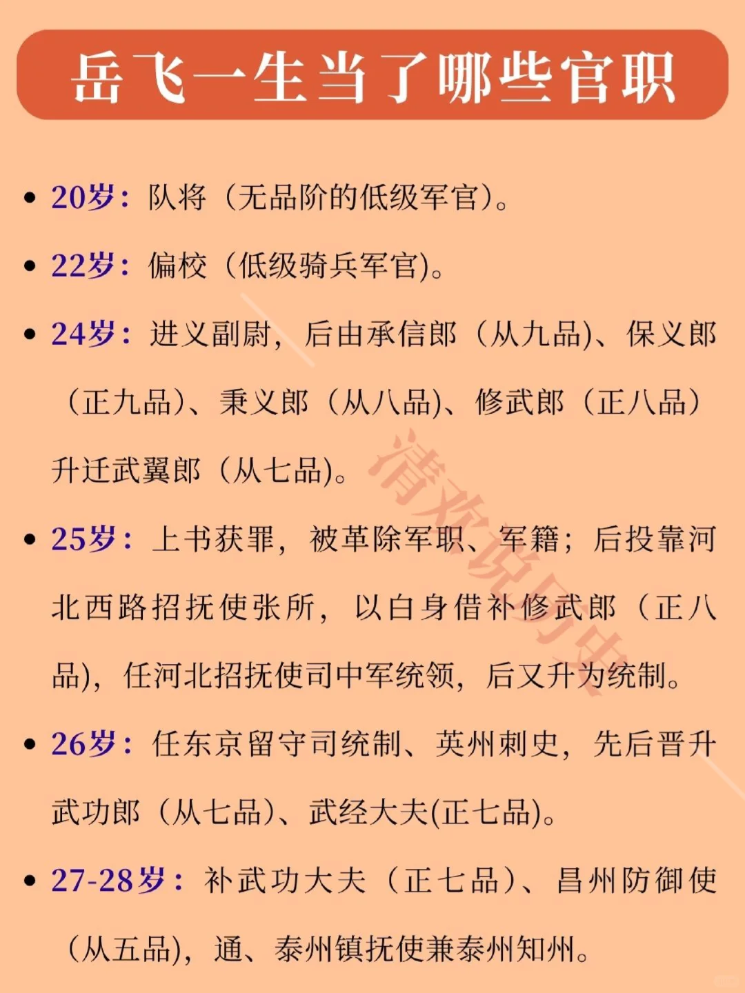 岳飞一生当了哪些官❓仕途生涯堪称逆天