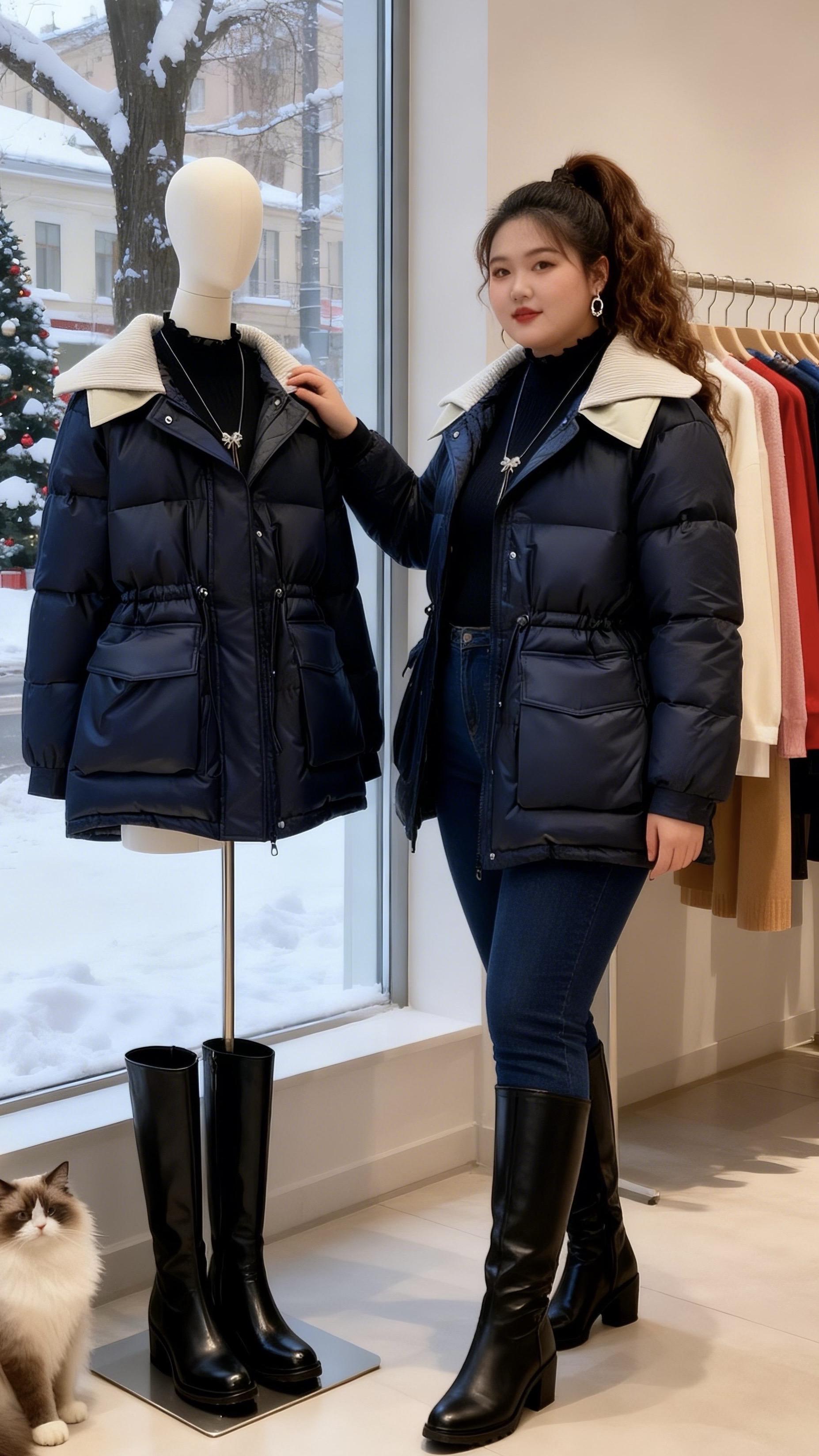 大码女装 棉服外套  保暖又好看 冬季穿搭 这个冬天不怕冷