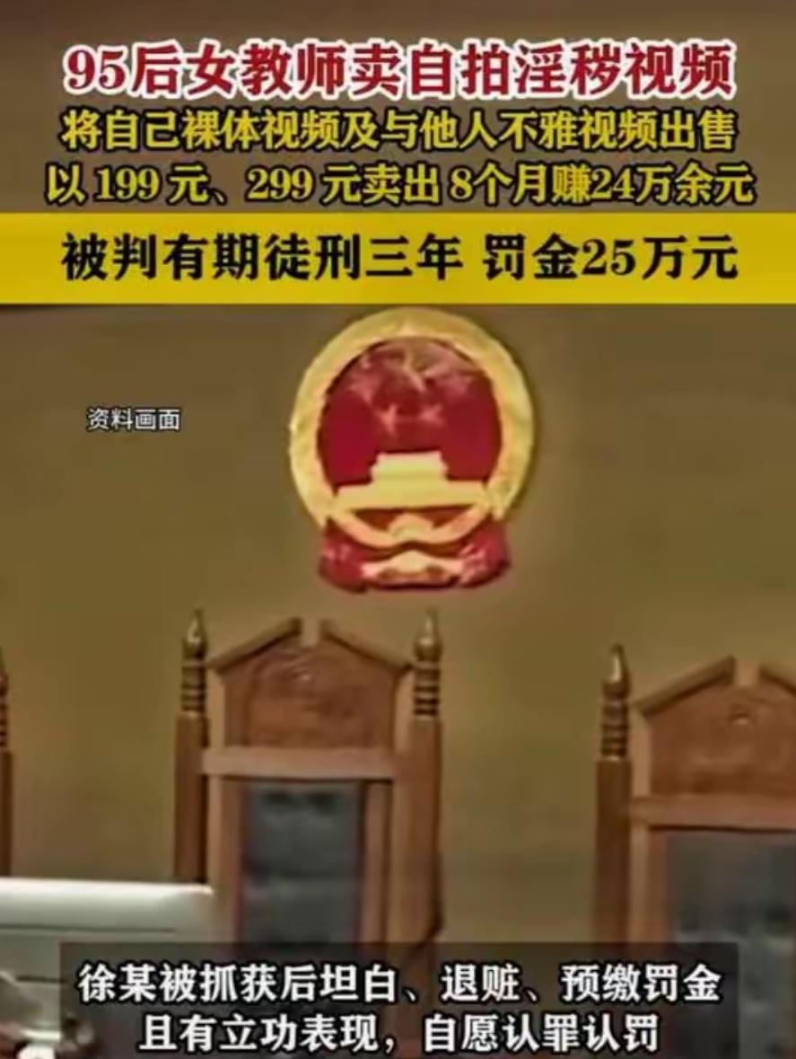 女教师售淫秽视频赚24万：以职业尊严换暴利，违法失德终酿恶果
 
女教师卖自拍淫