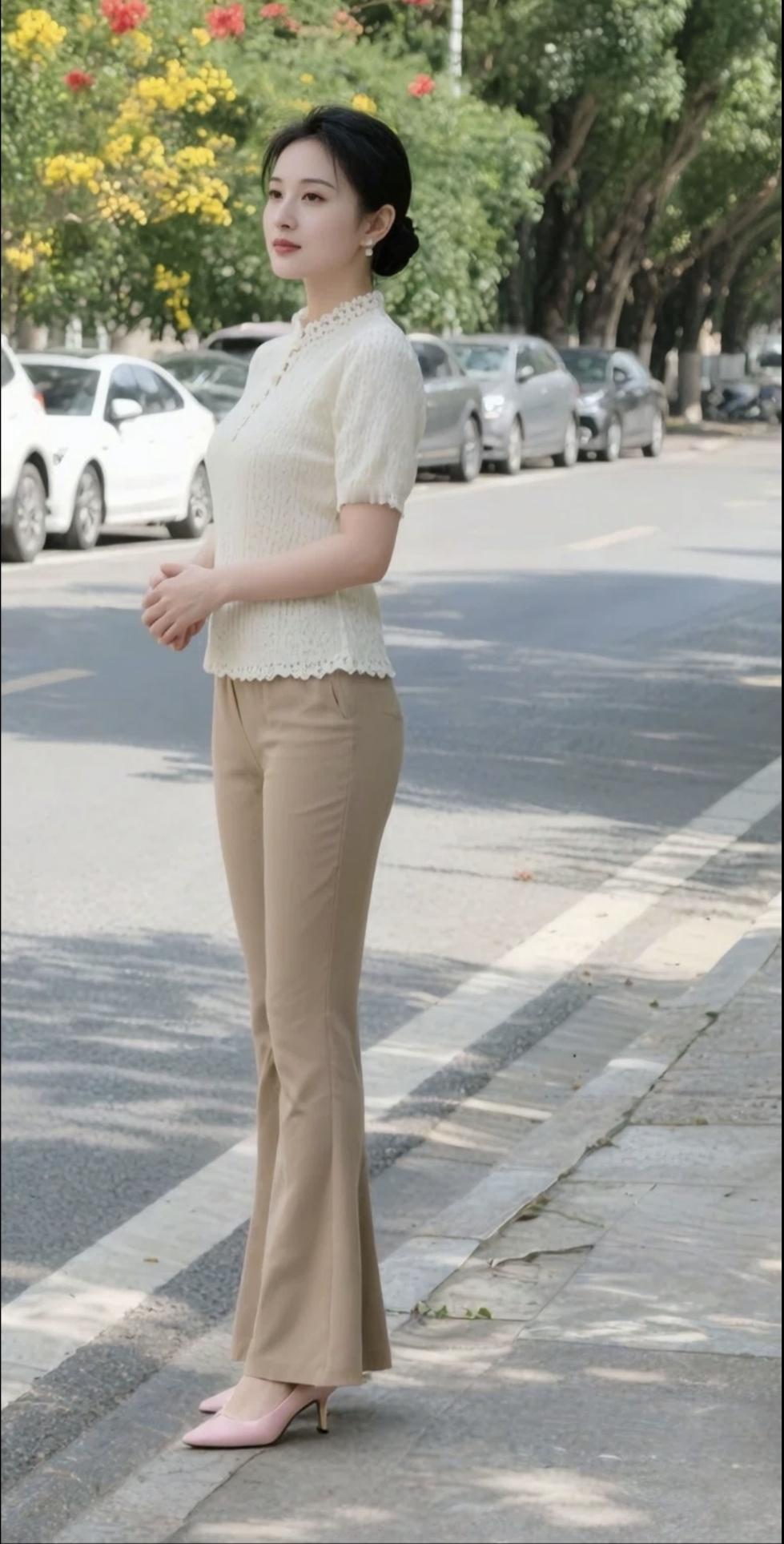 如何穿搭让中年女性气质倍增?
浅衫藏温柔，素裤衬从容。
中年穿搭，贵在简约雅致。