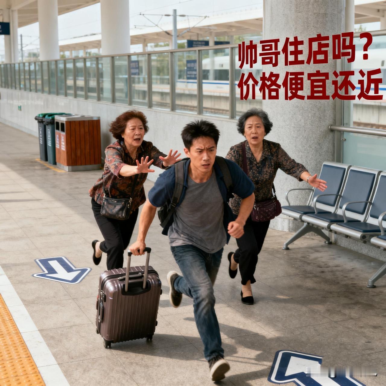 每次出高铁站总有人问要不要住宿？这事儿没那么简单。
 
前几天坐高铁出差，刚出站