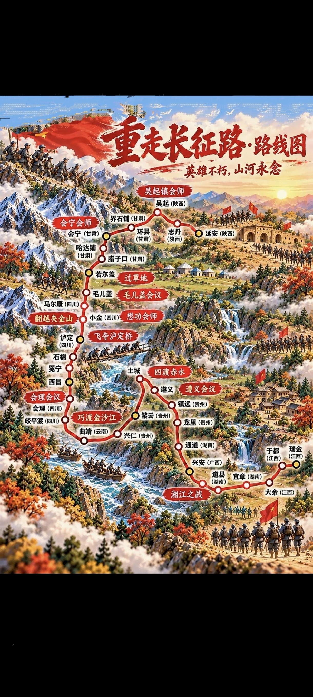 [加油]长征，就是再过500年，中国人也会刻骨铭心，永远怀念。。
[加油]《伟大