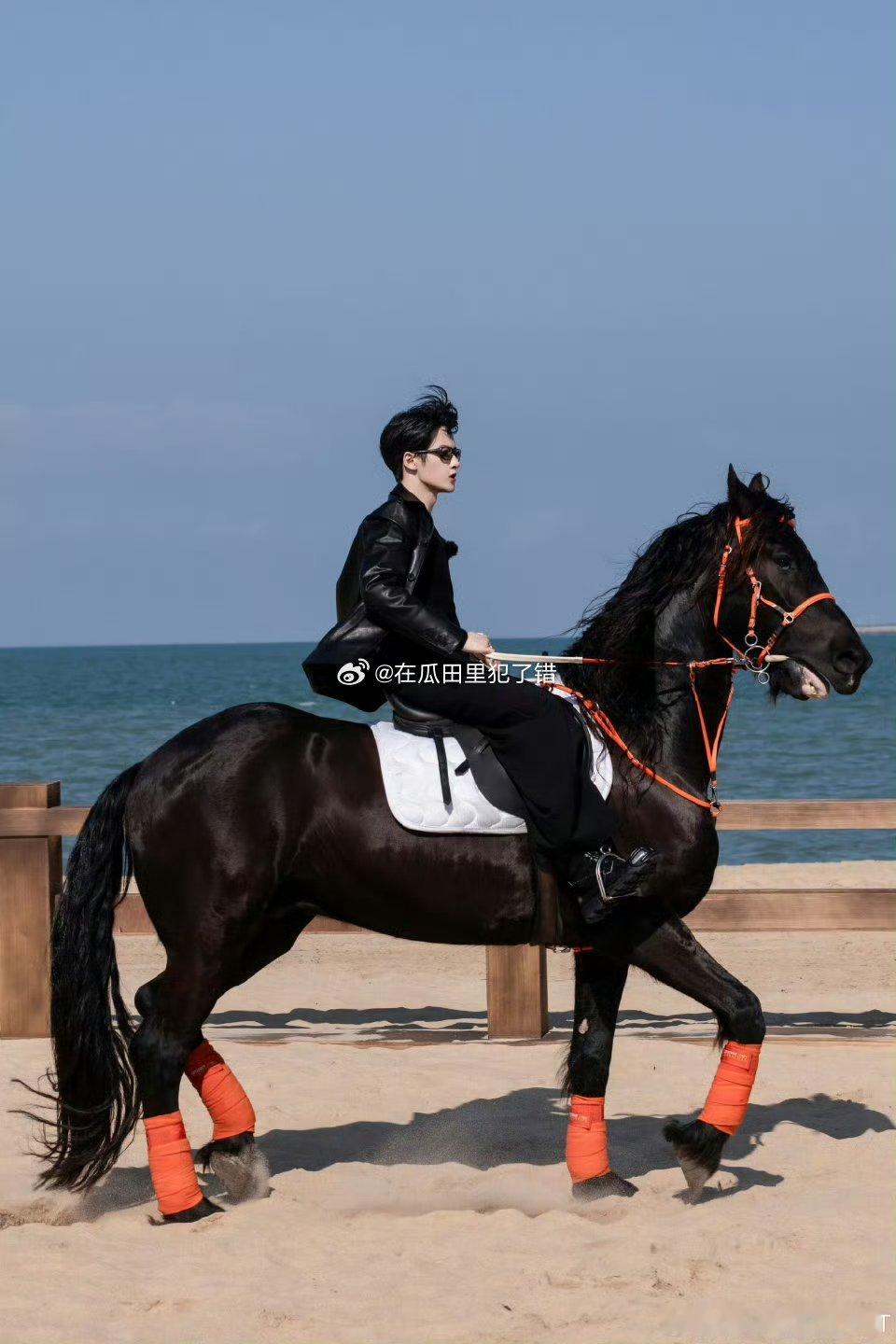檀健次录制你好星期六骑马图 
