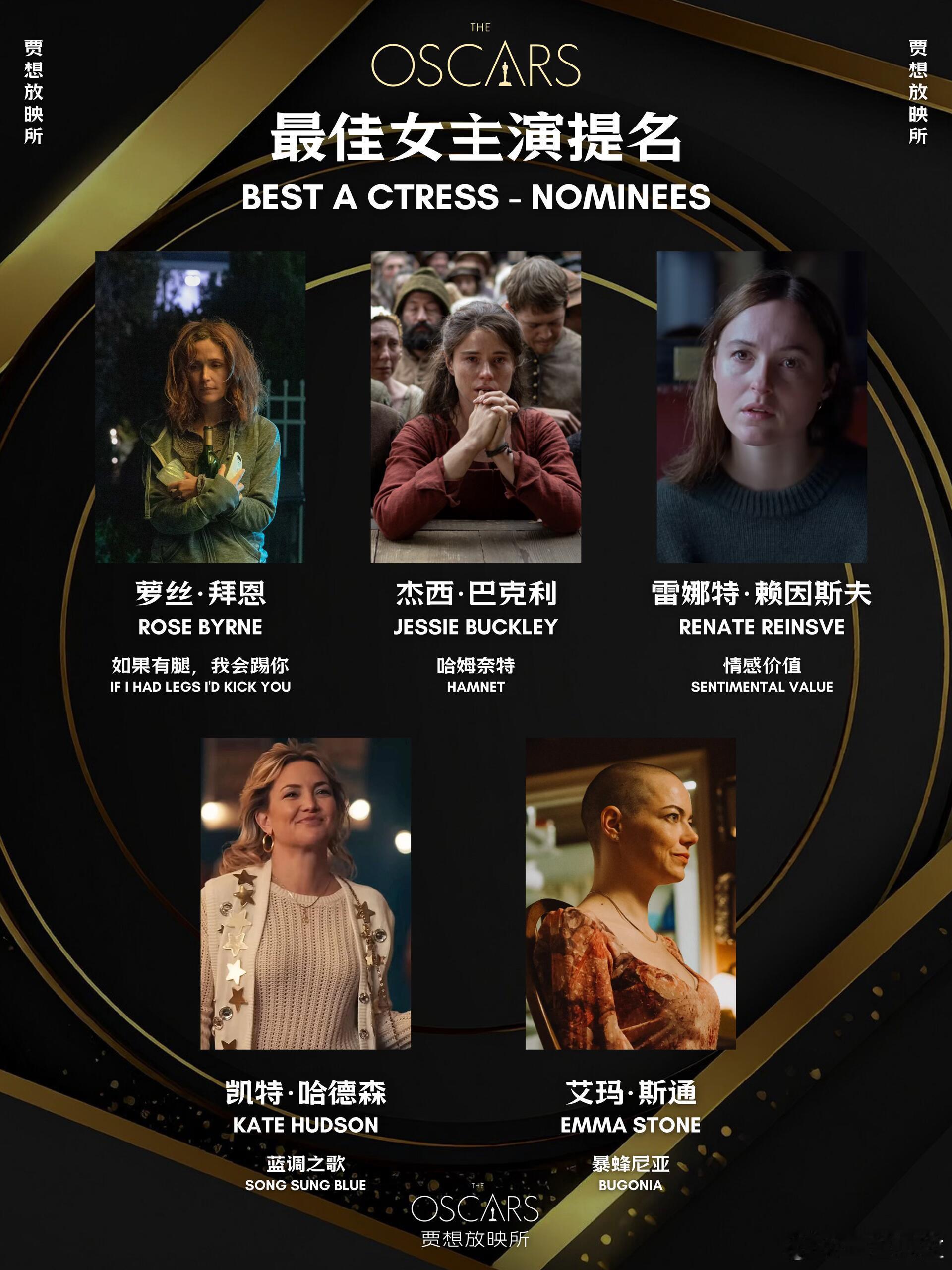 来看看奥斯卡主项提名 