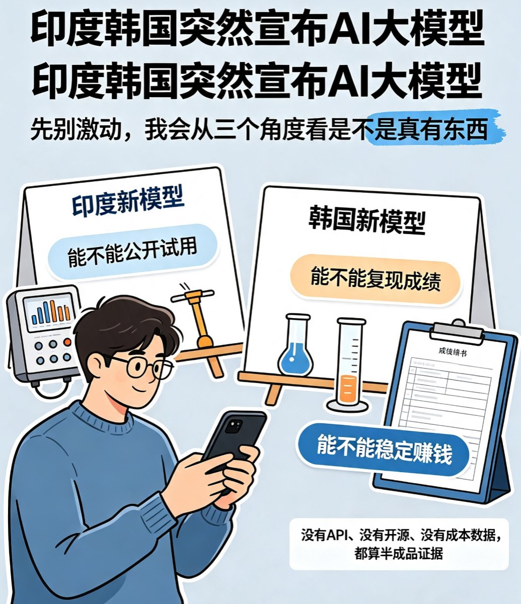 印度韩国突然宣称有媲美DeepSeek大模型普通用户的第一反应可能是：“那我是不