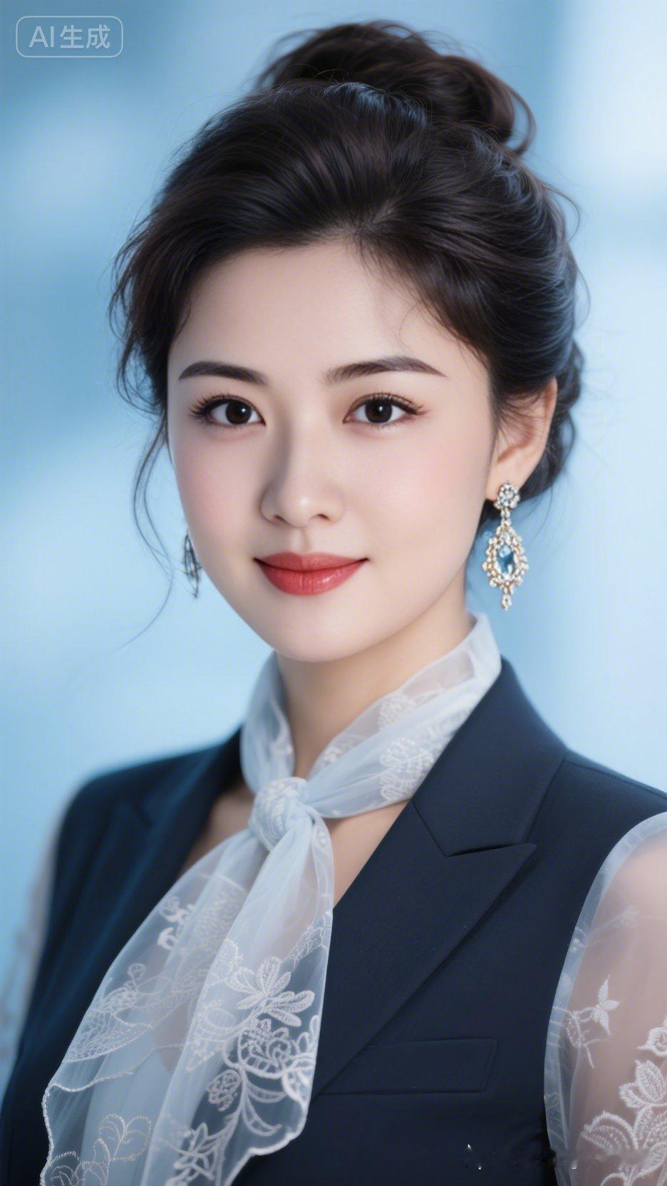 优雅职场风，精致妆容与耳饰，尽显女性魅力！