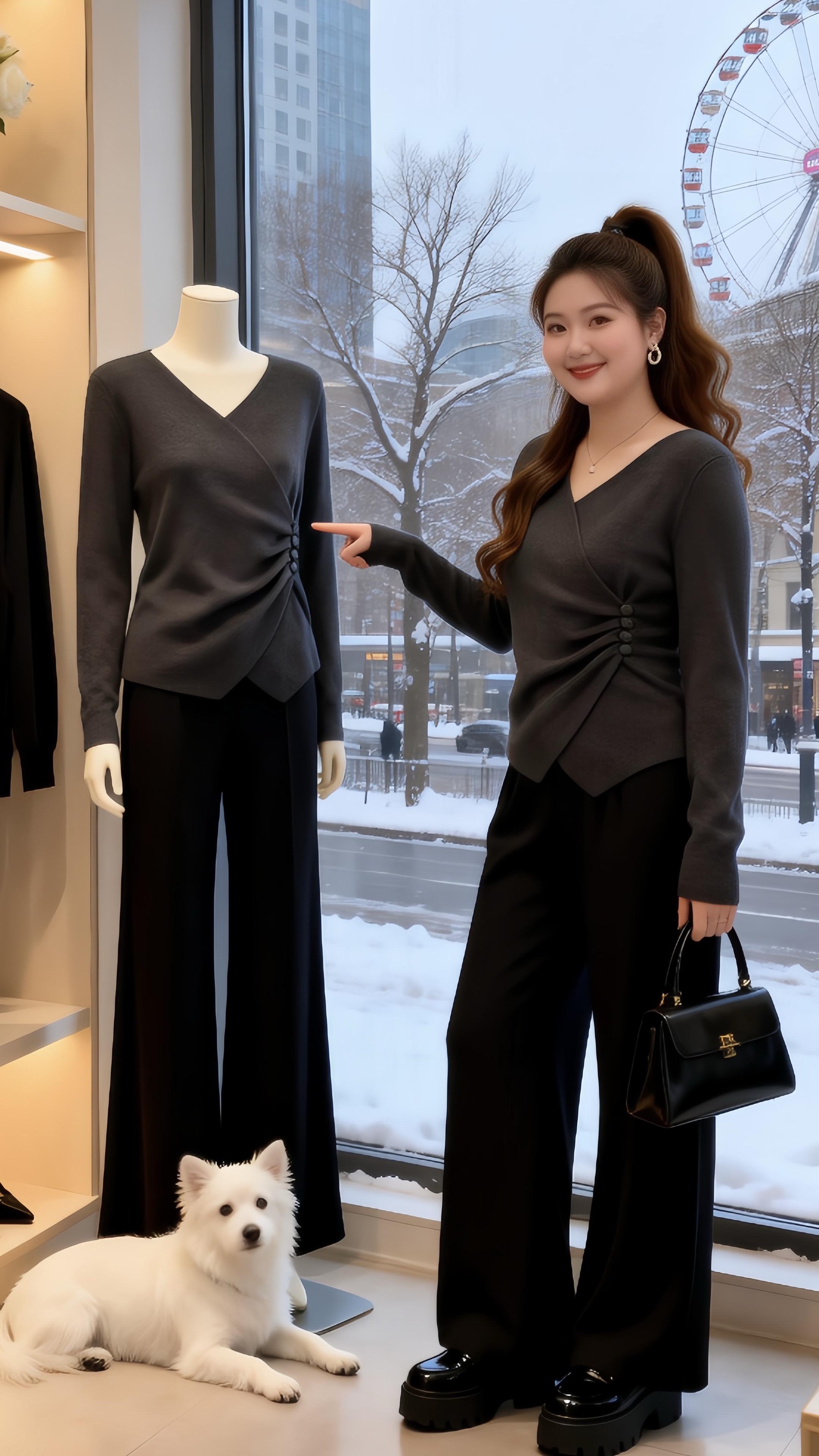 我将用灰色系穿搭迎接下雪天 用只对你有感觉打开古早甜妹 微胖女生显瘦毛...