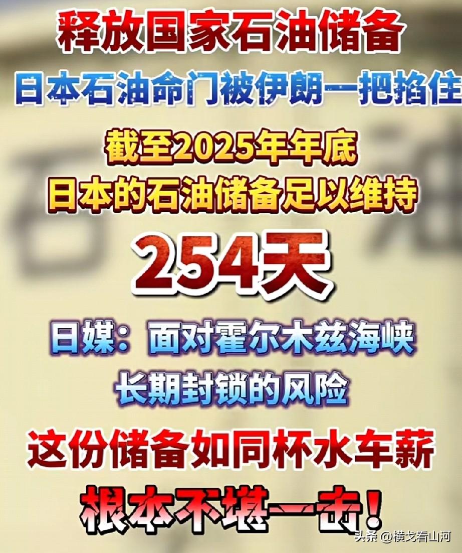 霍尔木兹一紧张，日本慌了！计划启用石油储备！
 
中东航道一有风吹草动，最先坐不