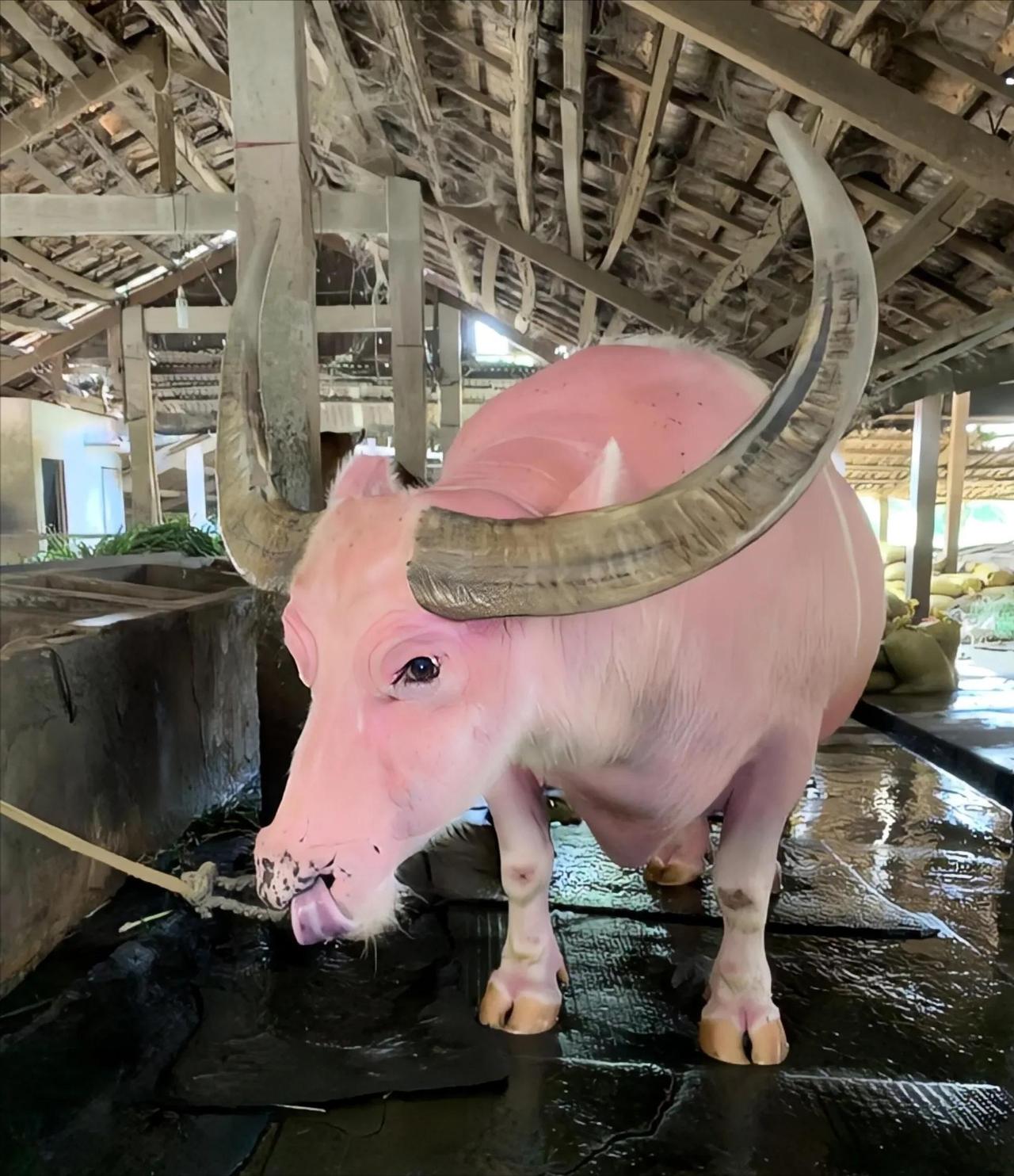 2001年，越南一农民3400元买下一头粉色水牛，20年后，一名中国富商出价28