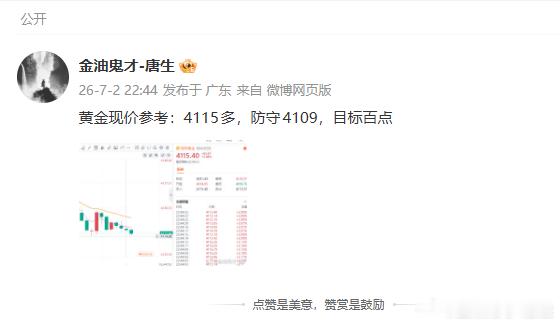 现价4115多单，成功抵达4126一线，百点拿下百点到位！！现在大家减仓护利，漂