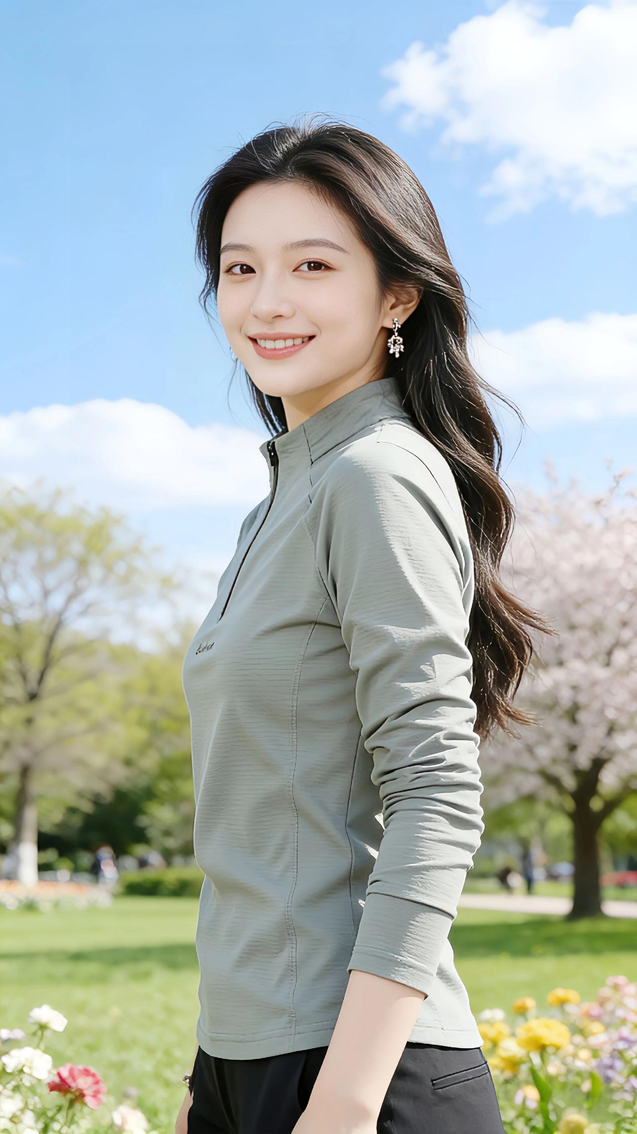 在抖音入手的好东西 早春穿搭 早春温柔乖乖女穿搭 户外穿搭 立领运动上衣女