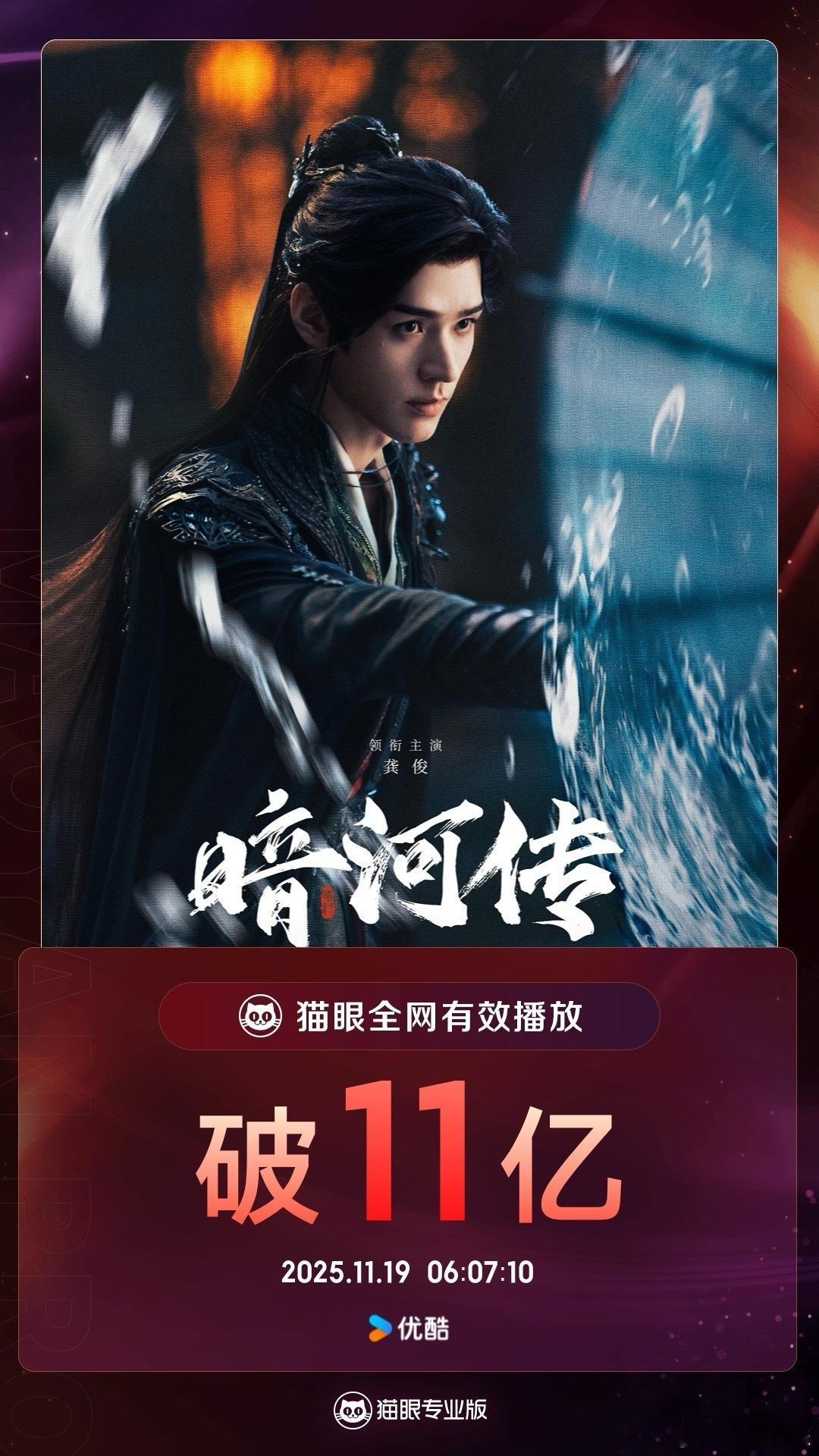 龚俊《暗河传》全网有效播放量破11亿！苏暮雨太牛了，暗河传越来越棒